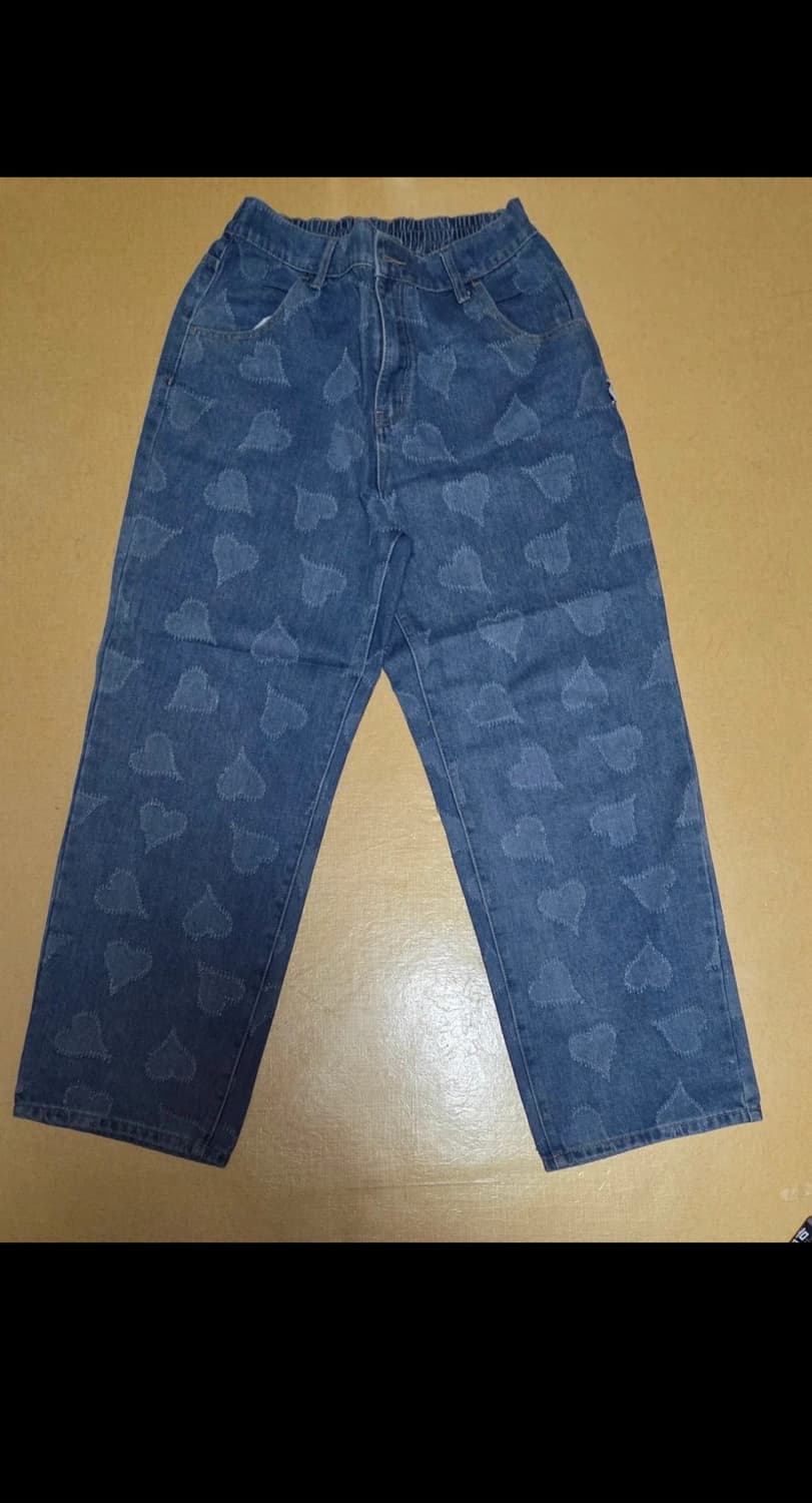 엑스톤즈 XP126 하트 데미지 밴딩 데님 팬츠 L 상품이미지2