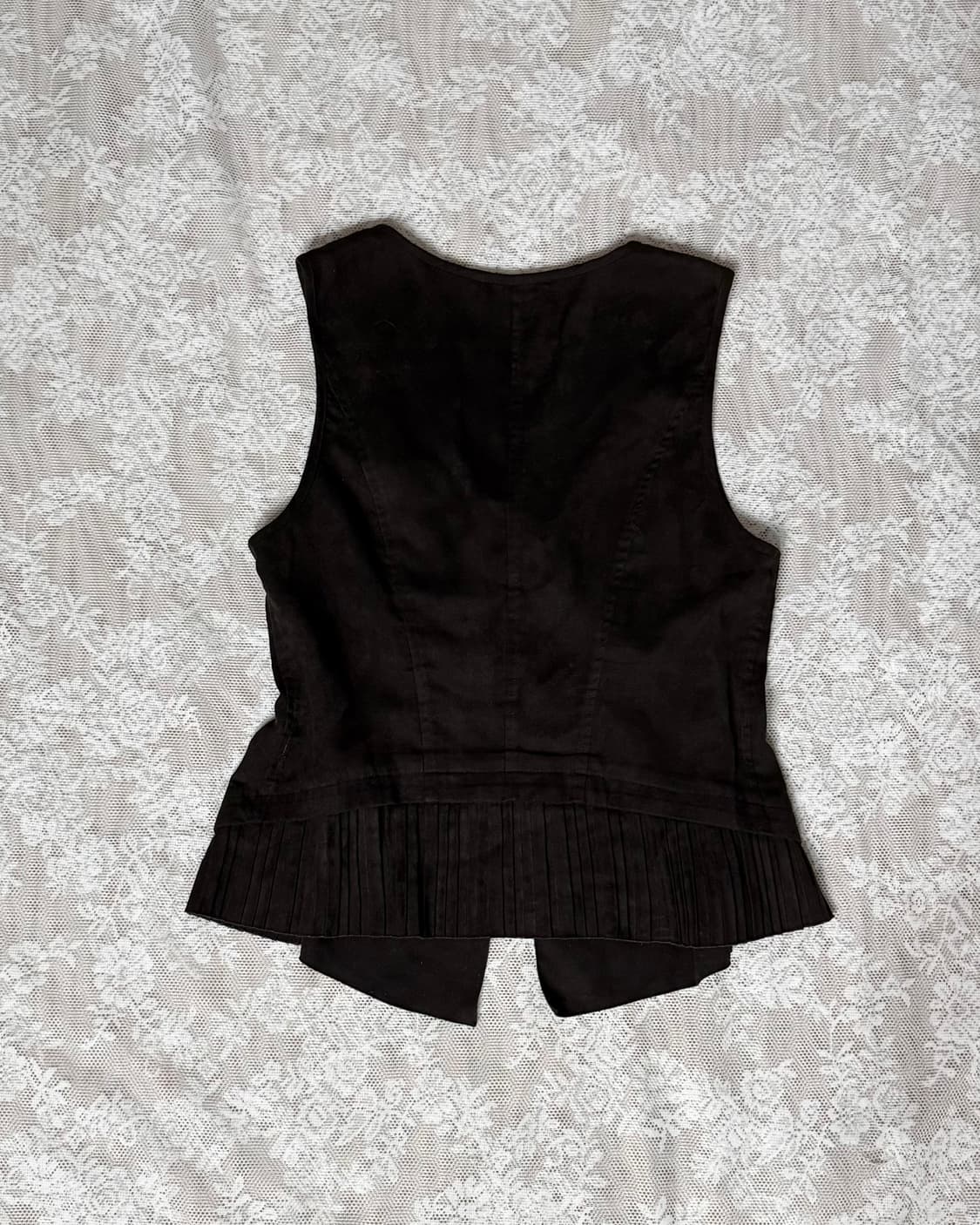 딥 브라운 웨스턴 무드 플리츠 베스트 상품이미지6