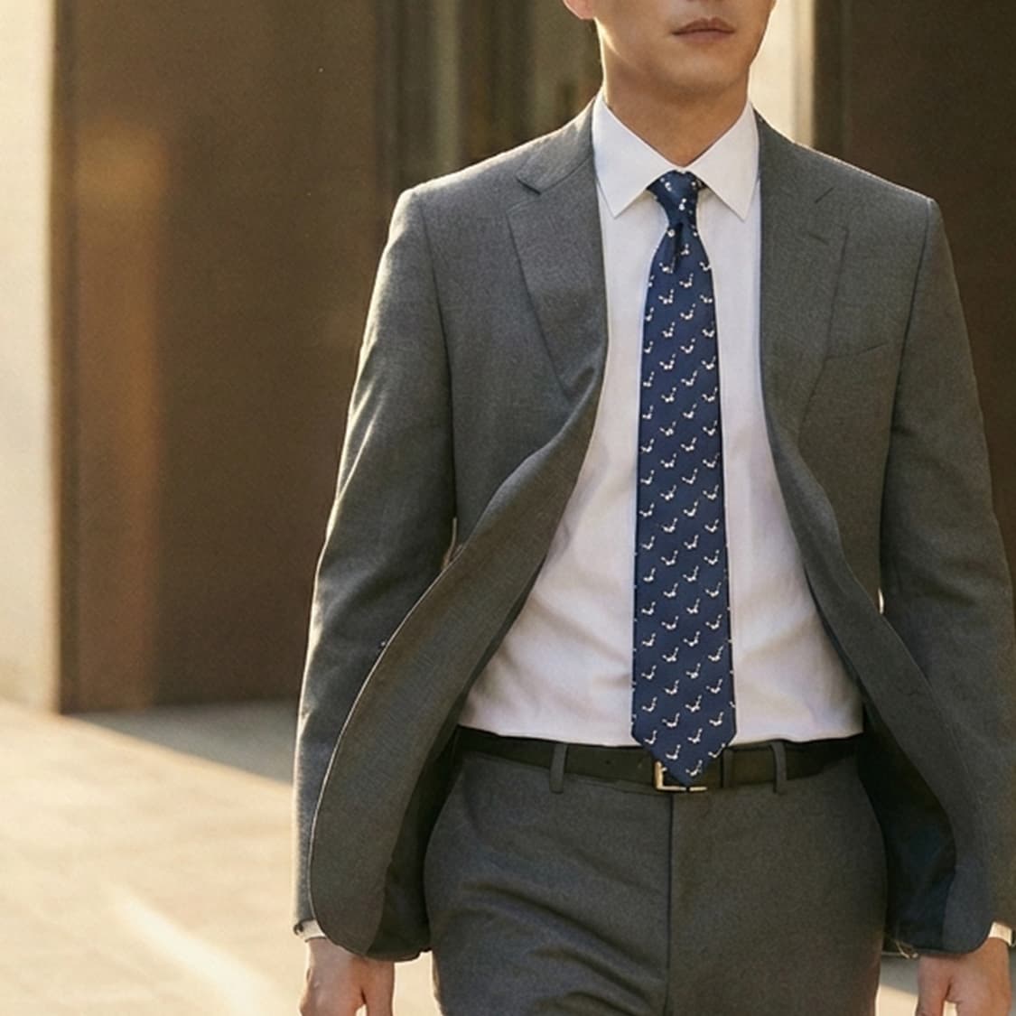 티아이포맨 실크 네이비 안경 자수 넥타이 6.5cm A+등급 K2395 상품이미지1