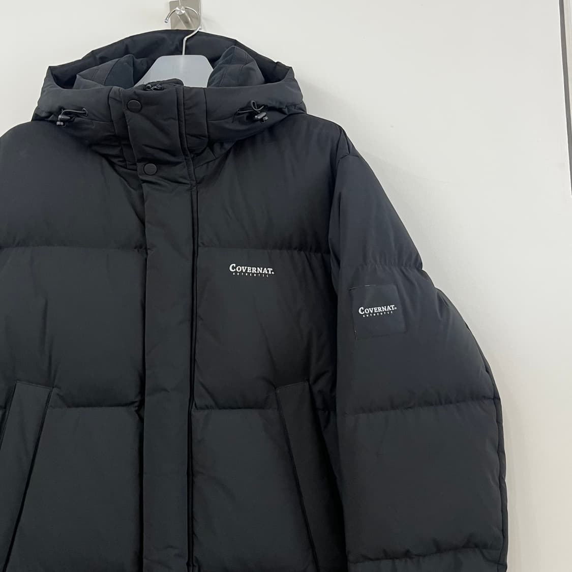 커버낫 빅로고 덕다운 블랙 롱패딩 상품이미지4