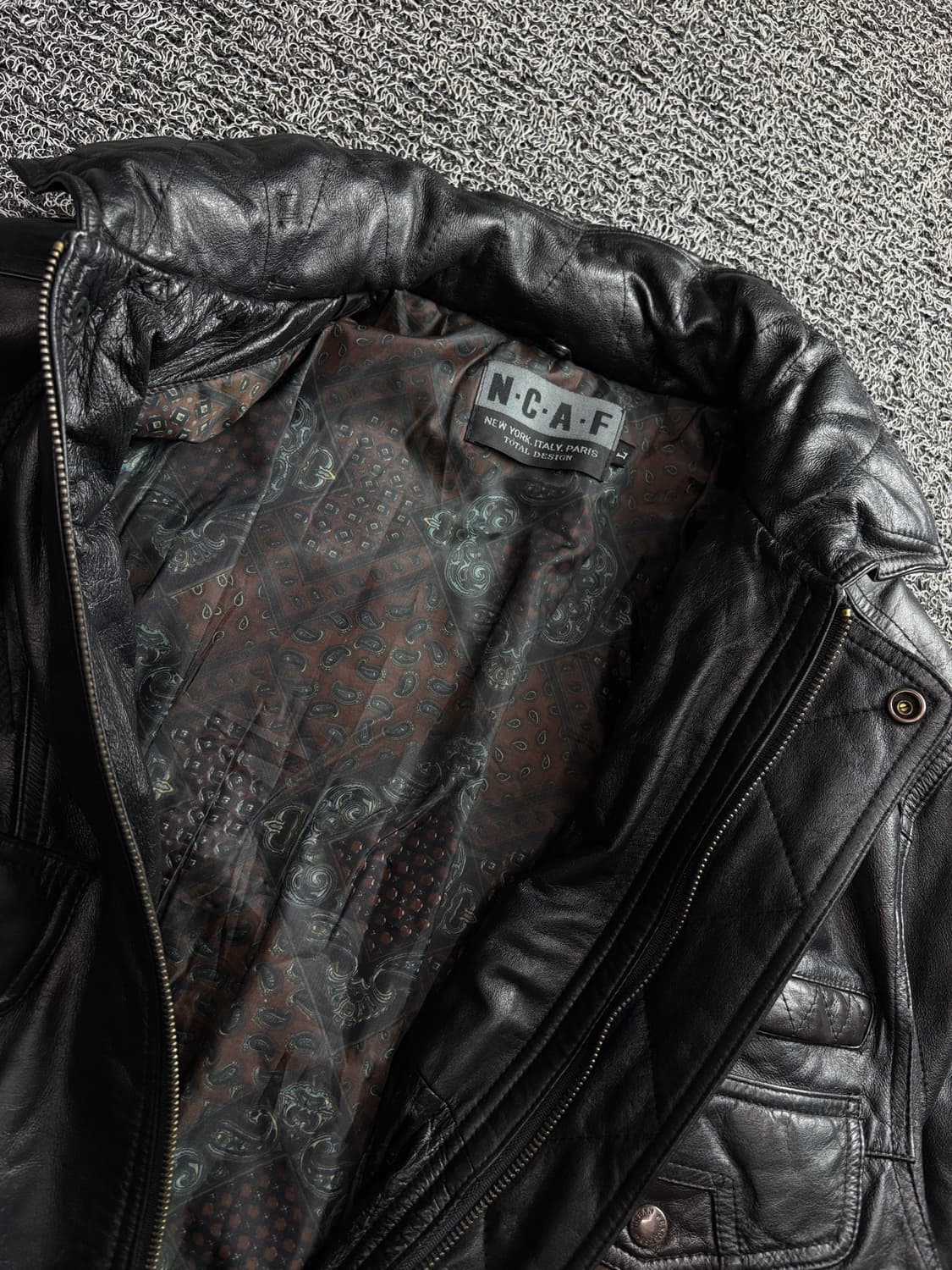 NCAF 빈티지 램스킨 카라 디테일 레더 자켓 3274 상품이미지5