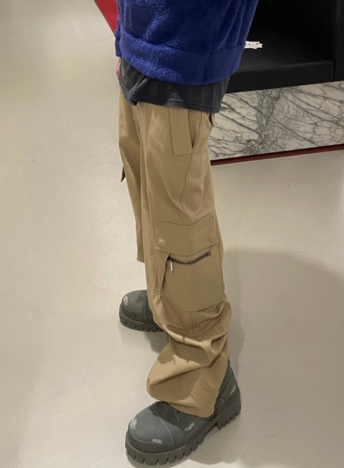 [44] 우영미 와이드 카고 팬츠 베이지 상품이미지1