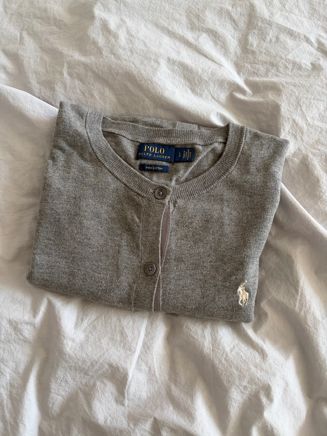 폴로랄프로렌 피마코튼 가디건 회색 L 상품이미지1