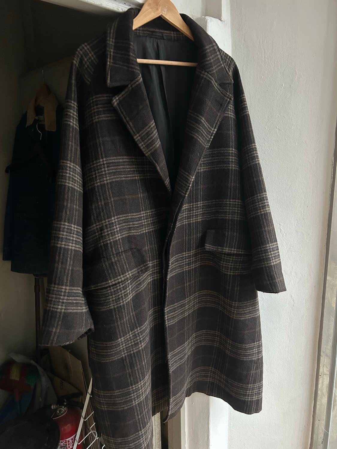 빔즈하트 체크 롱코트 상품이미지3