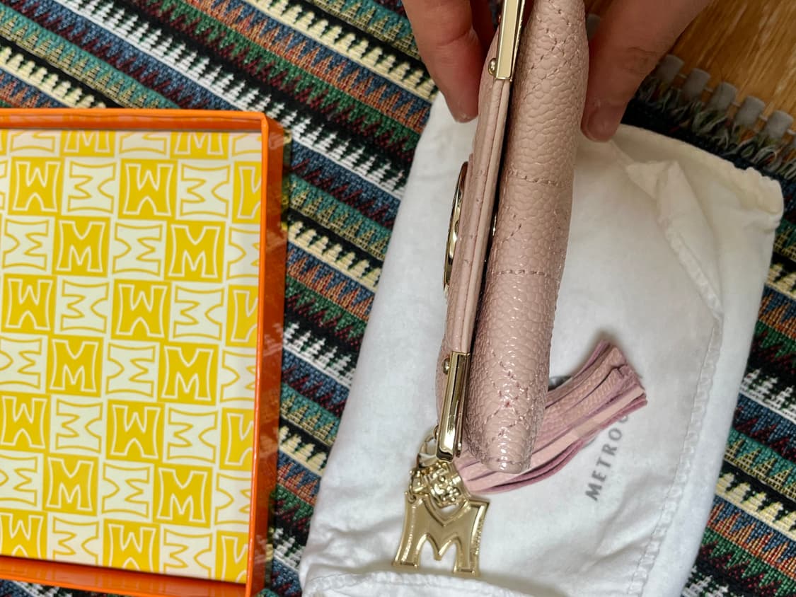 소가죽 메트로시티 퀼팅 카드 지갑 파스텔 핑크 상품이미지7