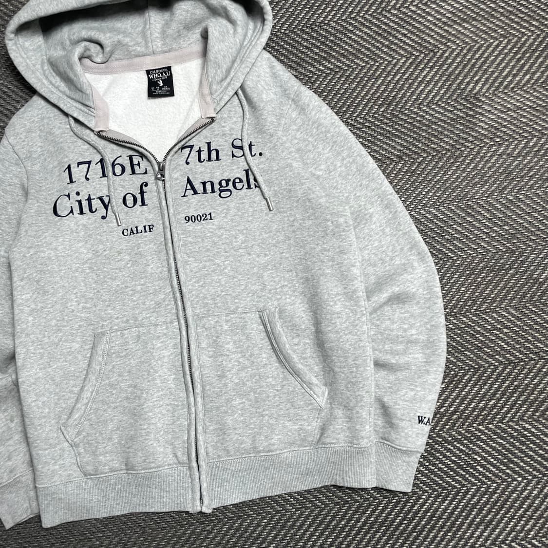 후아유 레터링 오버핏 그레이 후드집업o 5142 상품이미지2