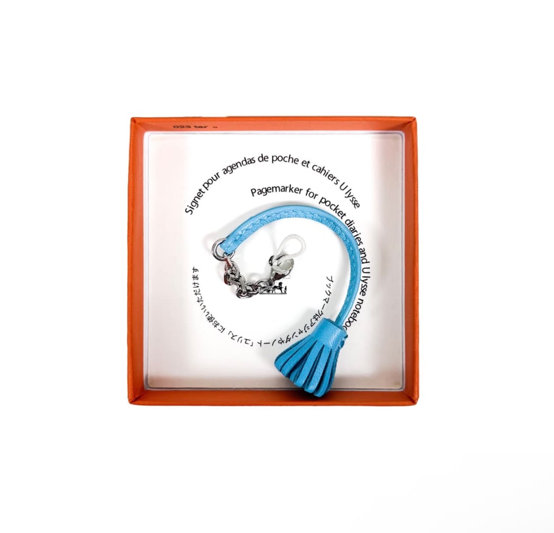 [S] 에르메스 카르멘시타 백 참 테슬 키링 키홀더 스몰 스카이블루 상품이미지7