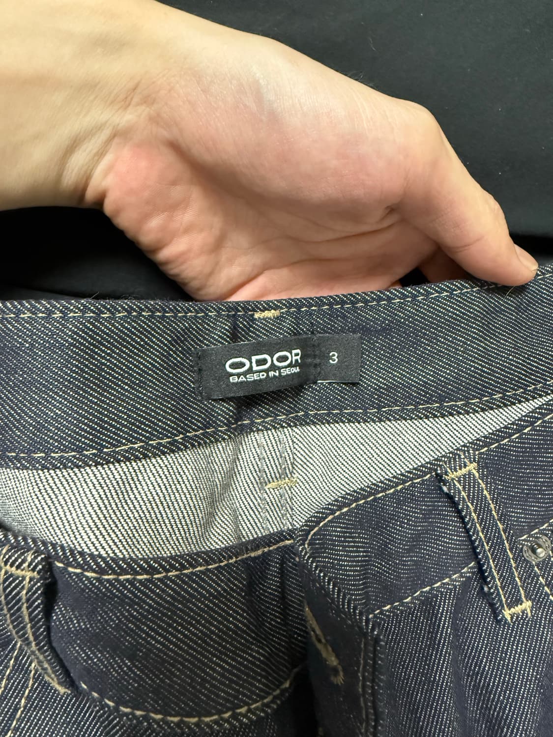 ODOR  Logo drop denim in pink 상품이미지5