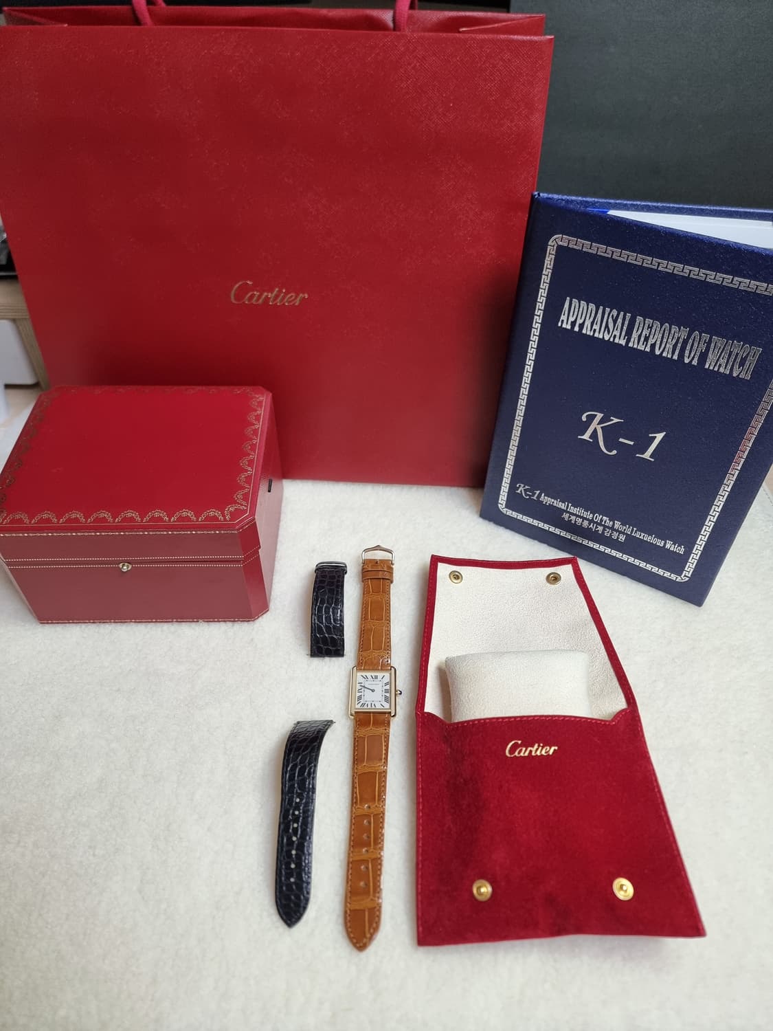 까르띠에 탱크솔로 18K 옐로우골드 L 남성용 시계 13년 상품이미지8