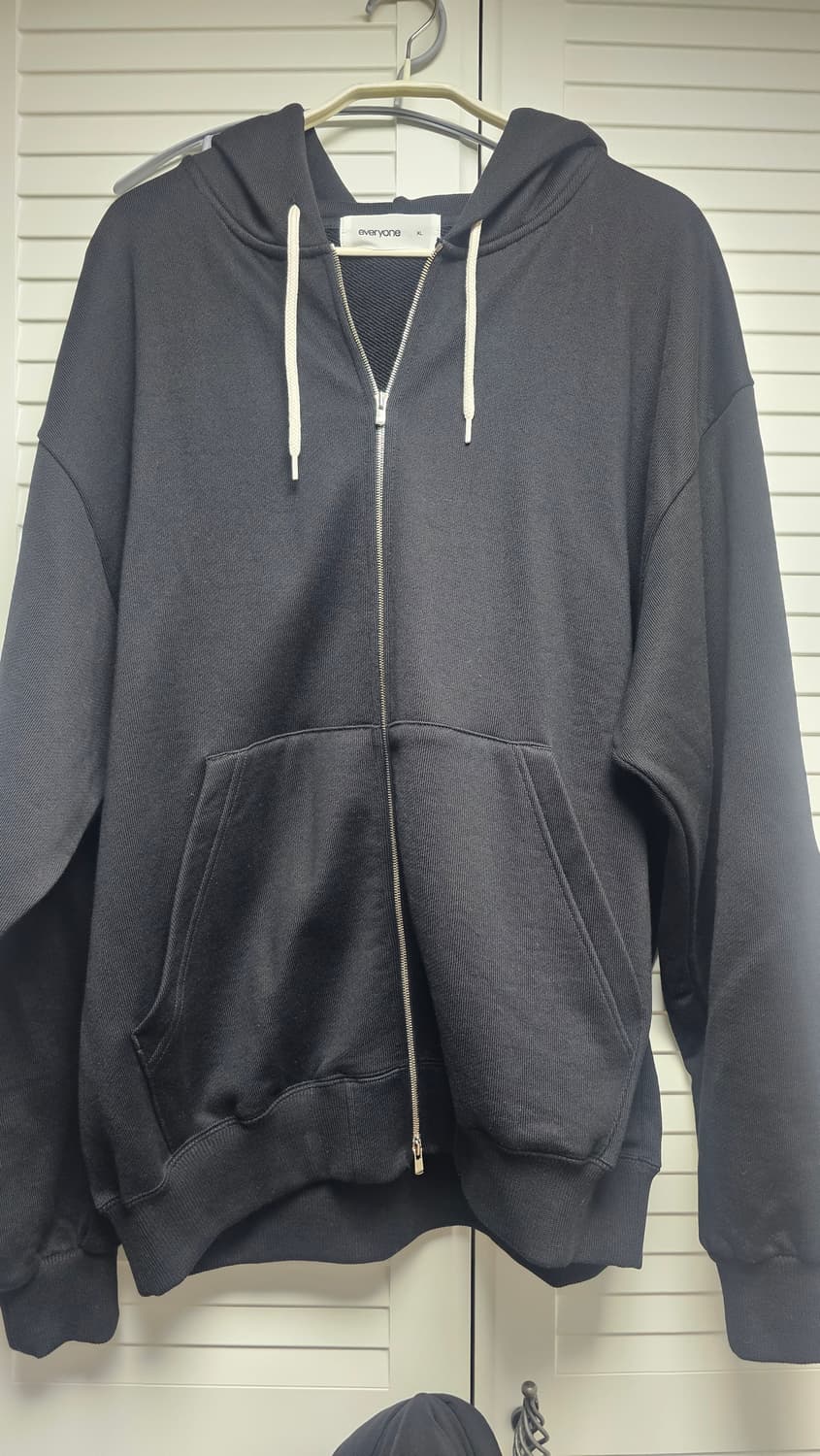 everyone cotton zip up hoodie (BLACK) xl 상품이미지2