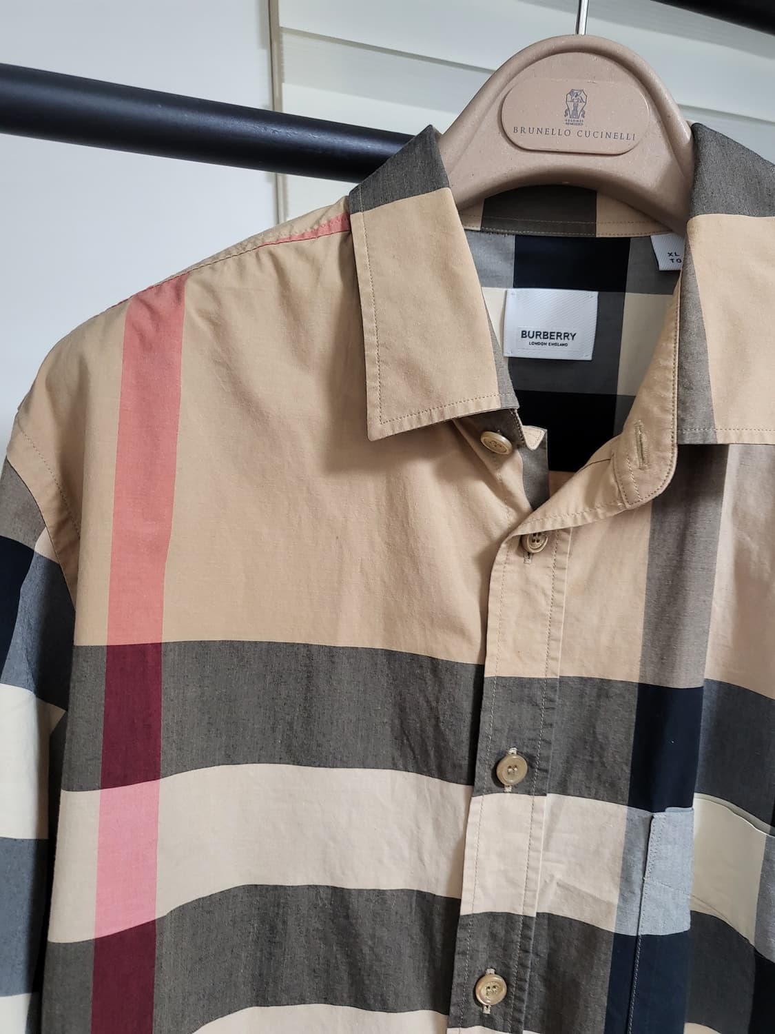 22SS 버버리 체크 코튼 셔츠 XL 상품이미지3
