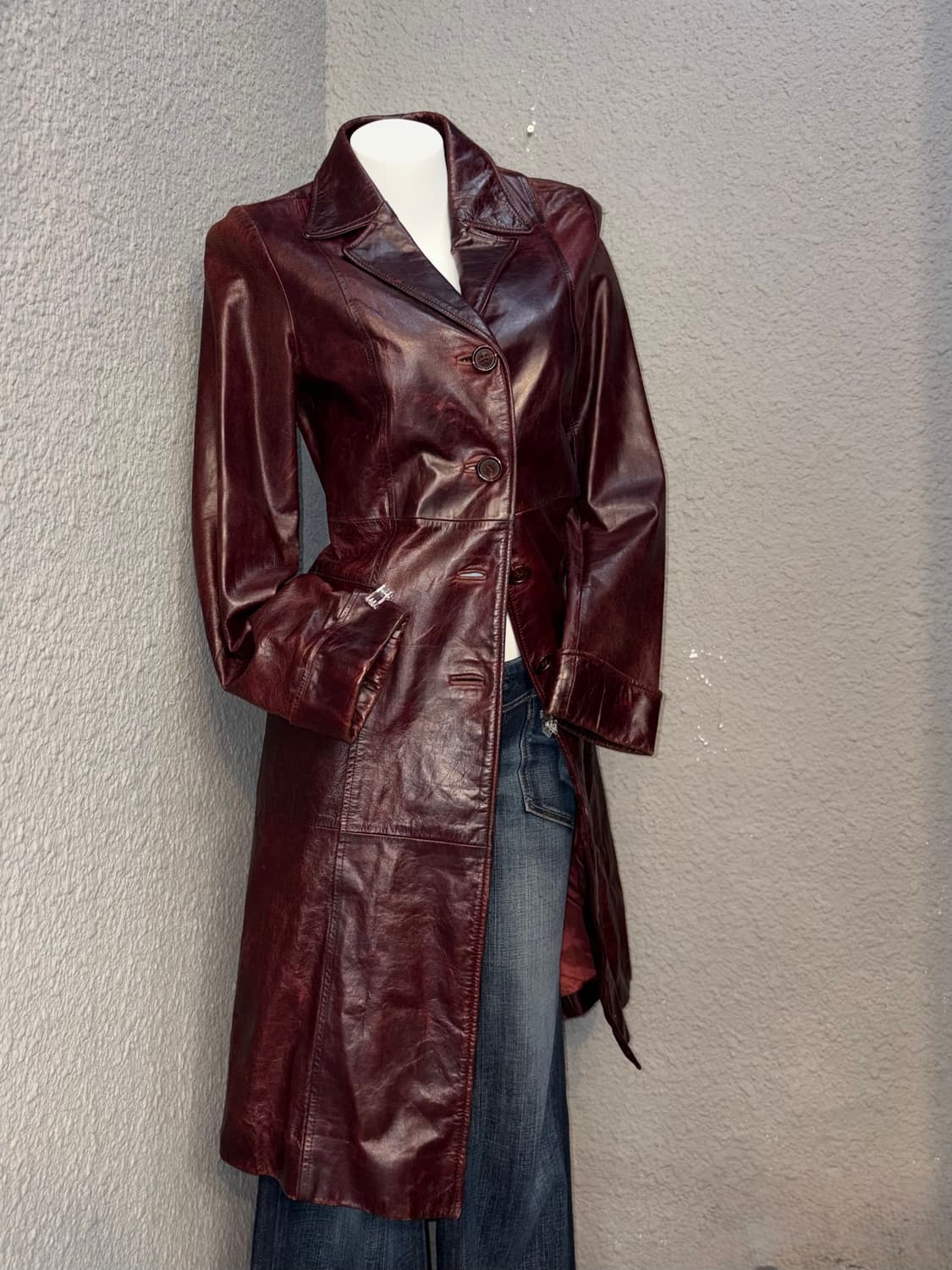 MARZO 가죽 롱코트 상품이미지2