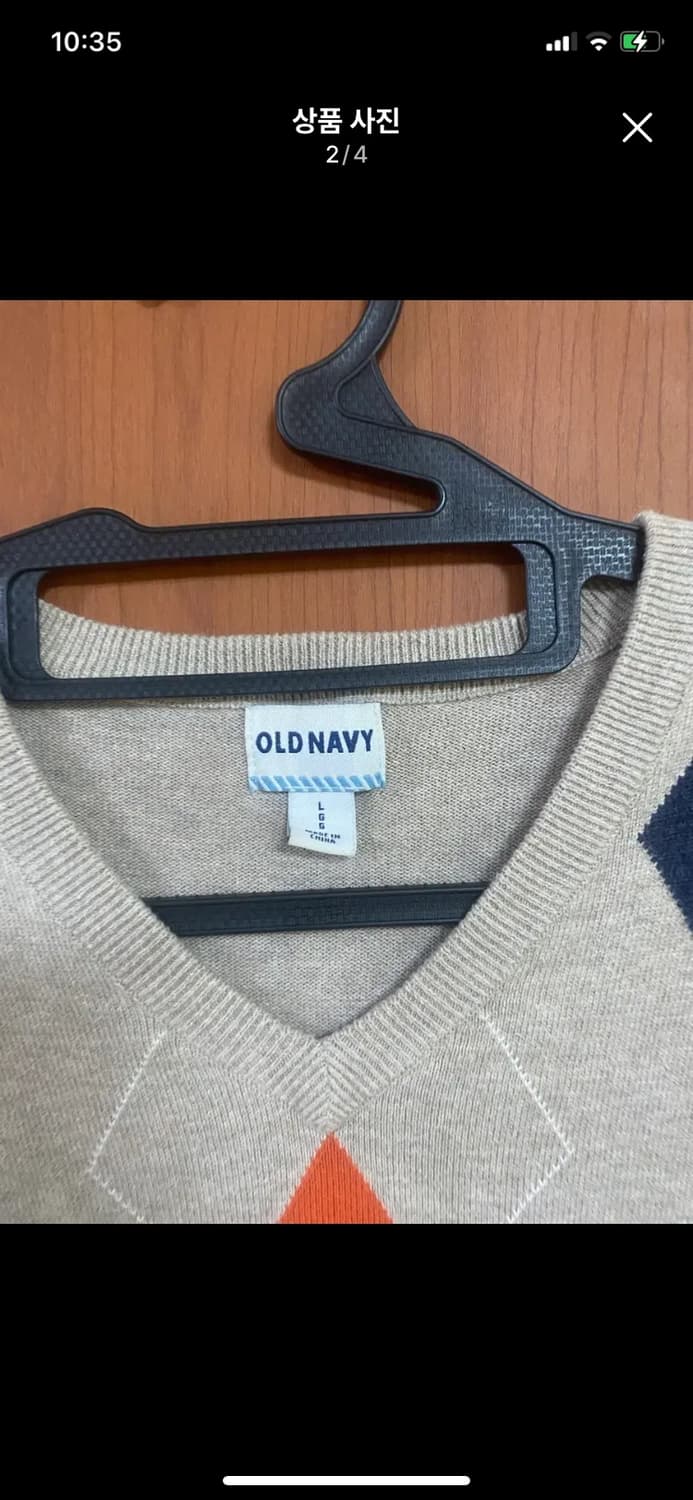 [OLD NAVY] 올드네이비 아가일 니트 스웨터 L사이즈 상품이미지2