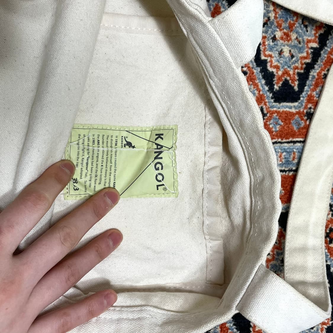 캉골 베이지 캔버스 에코백 상품이미지3