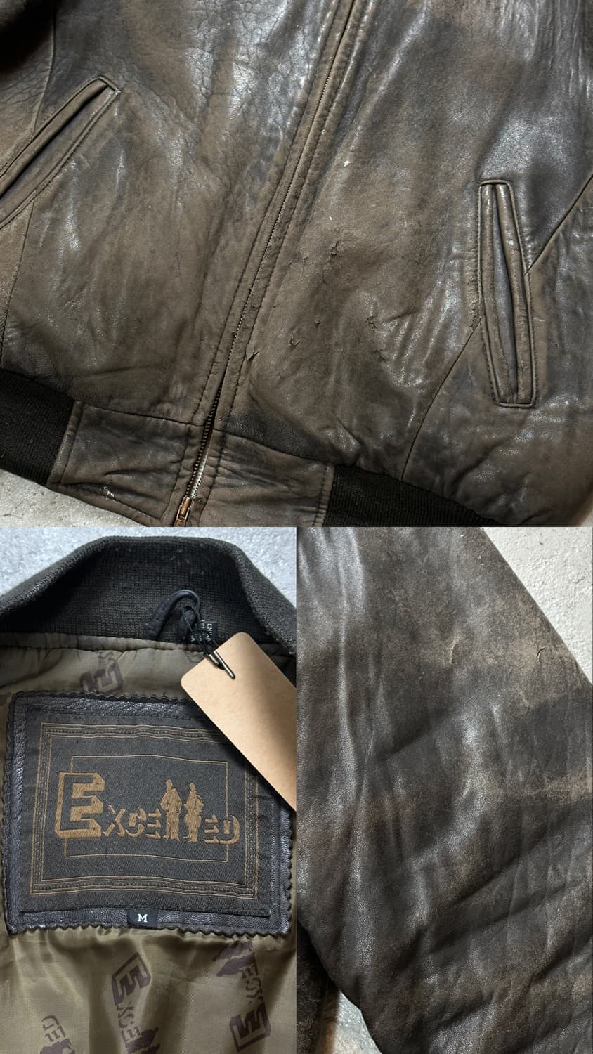 80's 빈티지 엑셀드 디스 레더 봄버 자켓 빈티지 레더자켓 상품이미지10