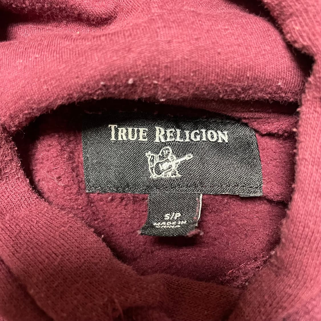 True Religion 트루릴리전 부처 후드티 버건디 상품이미지2