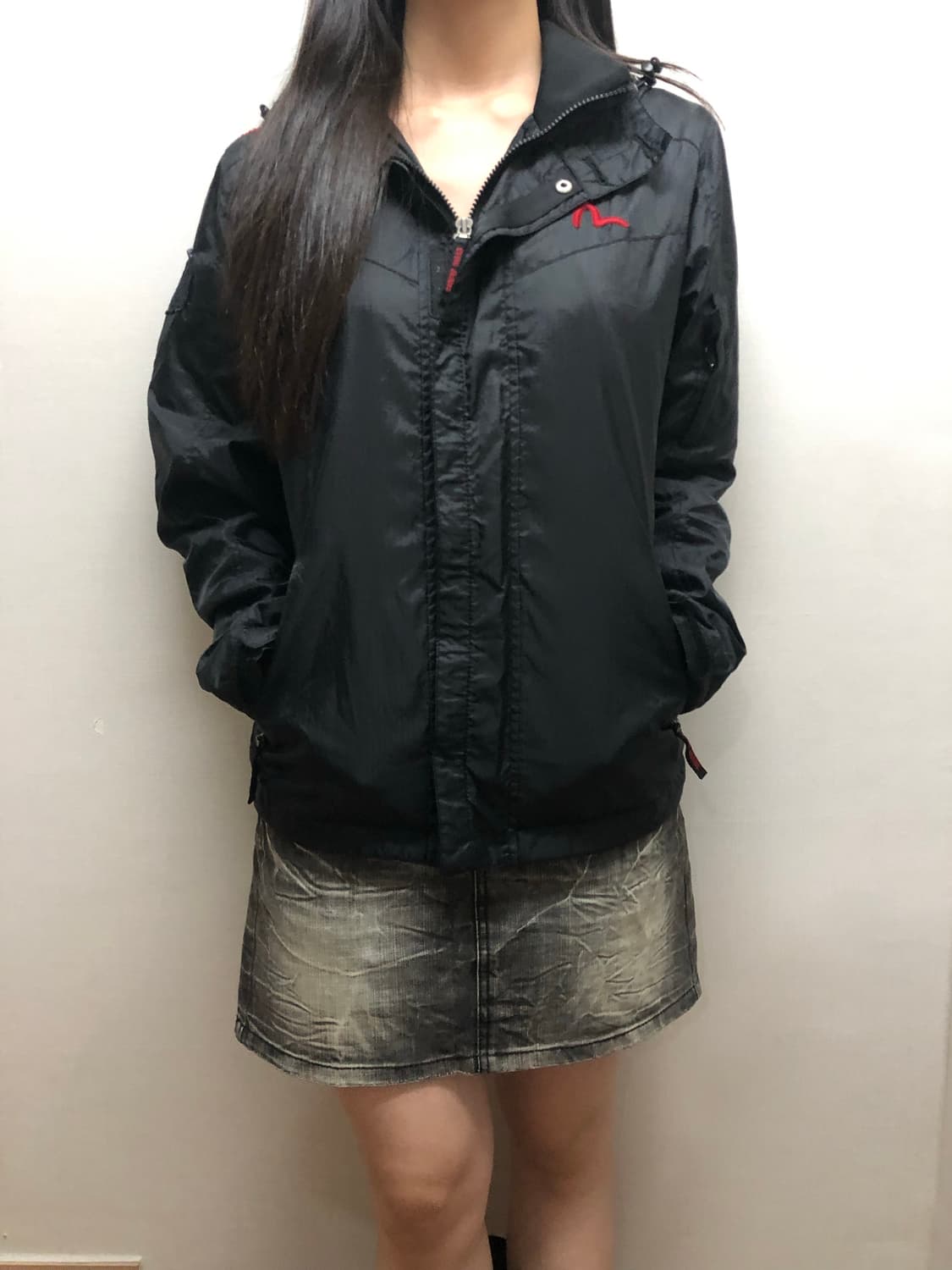 빈티지 에비수 블랙 바람막이 상품이미지4