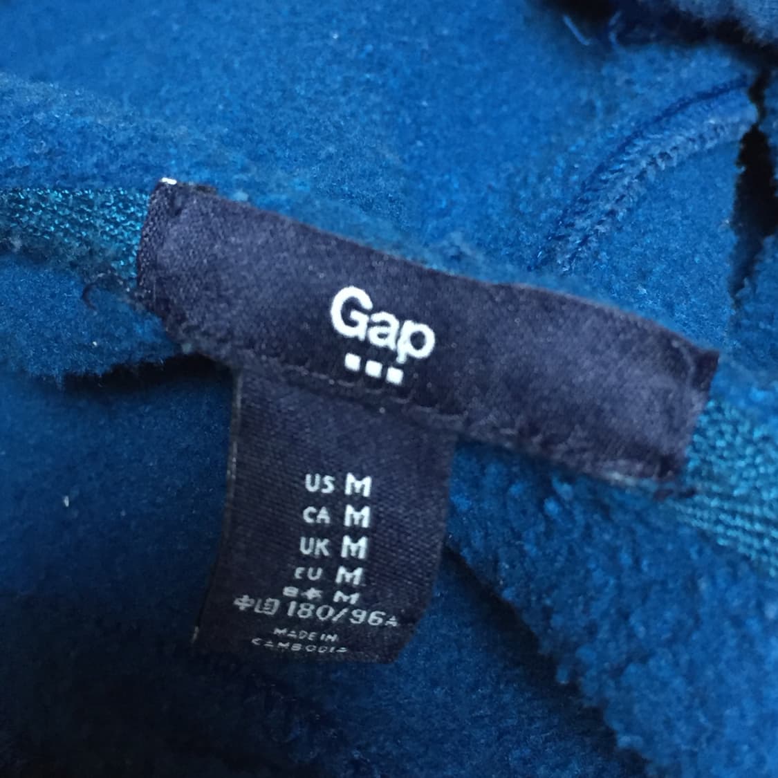 GAP 갭 청록색 오버핏 기모 후드티 상품이미지5