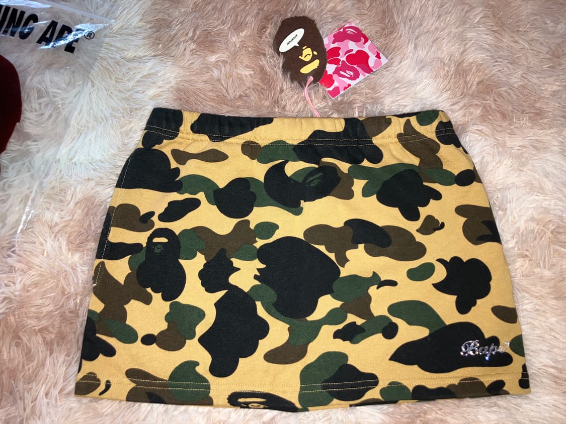 베이프 카모 스웻 스커트 옐로우 S,M 사이즈 상품이미지1