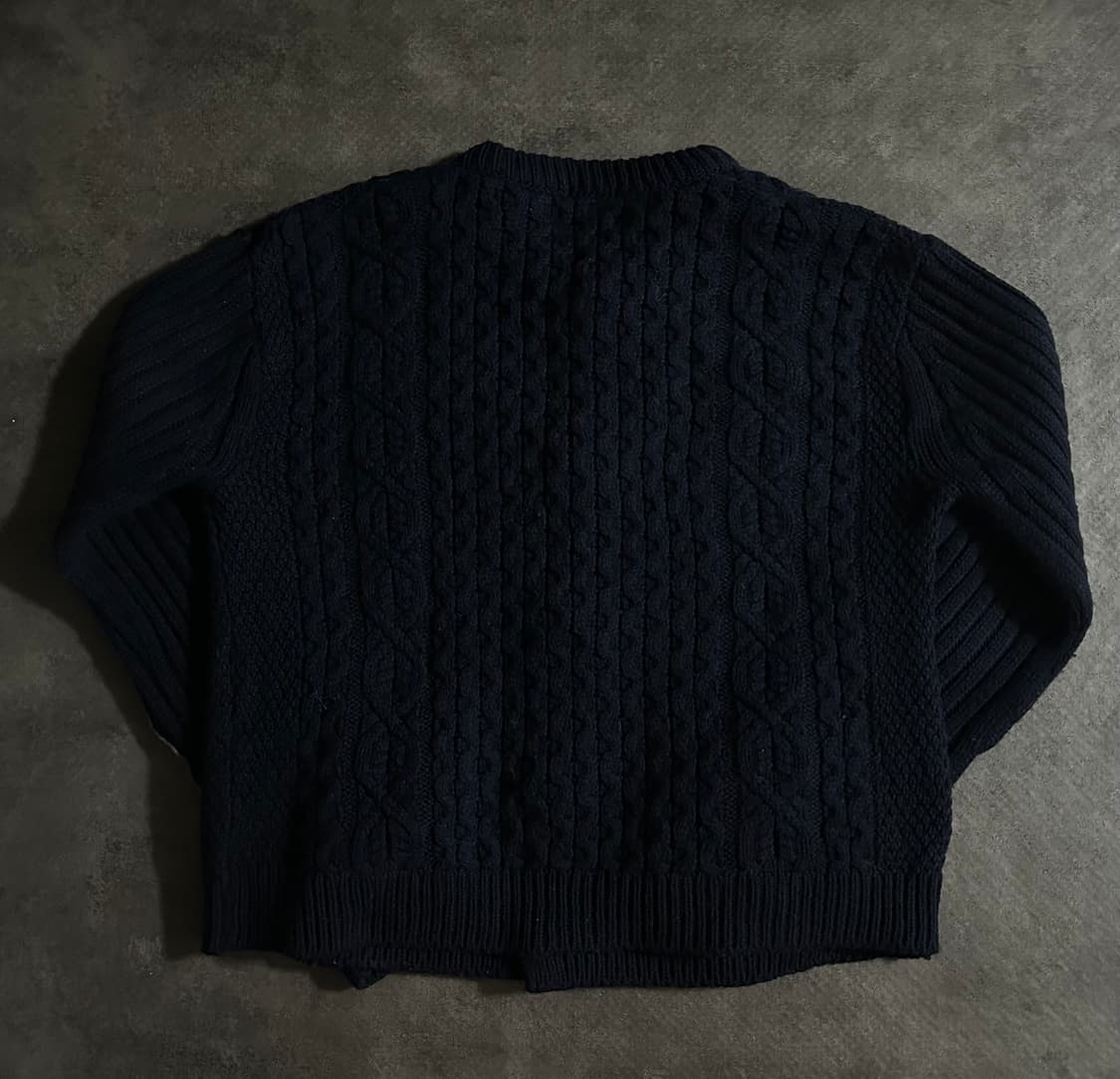 90s Peregrine 영국제 울 케이블 가디건 M 상품이미지5