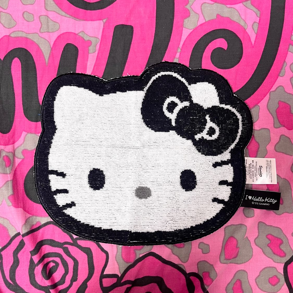 2025 산리오 헬로키티 블랙 그레이 쁘띠 타월 티 코스터 갸루 방꾸템 상품이미지1