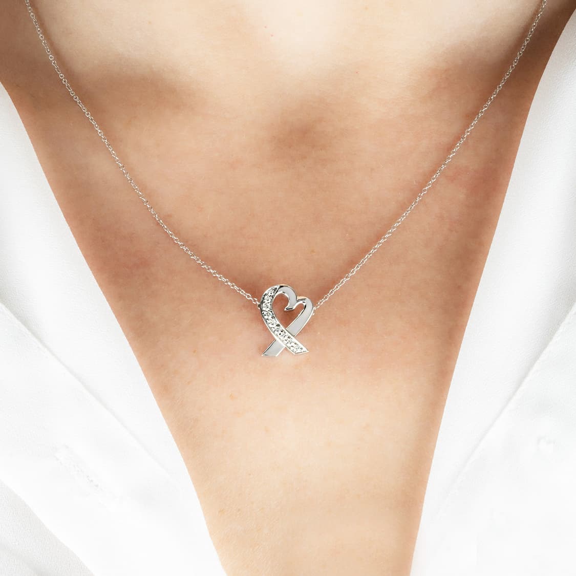티파니 러빙 하트 9P 천연다이아몬드 티파니앤코 18K 화이트골드 펜던트 상품이미지8