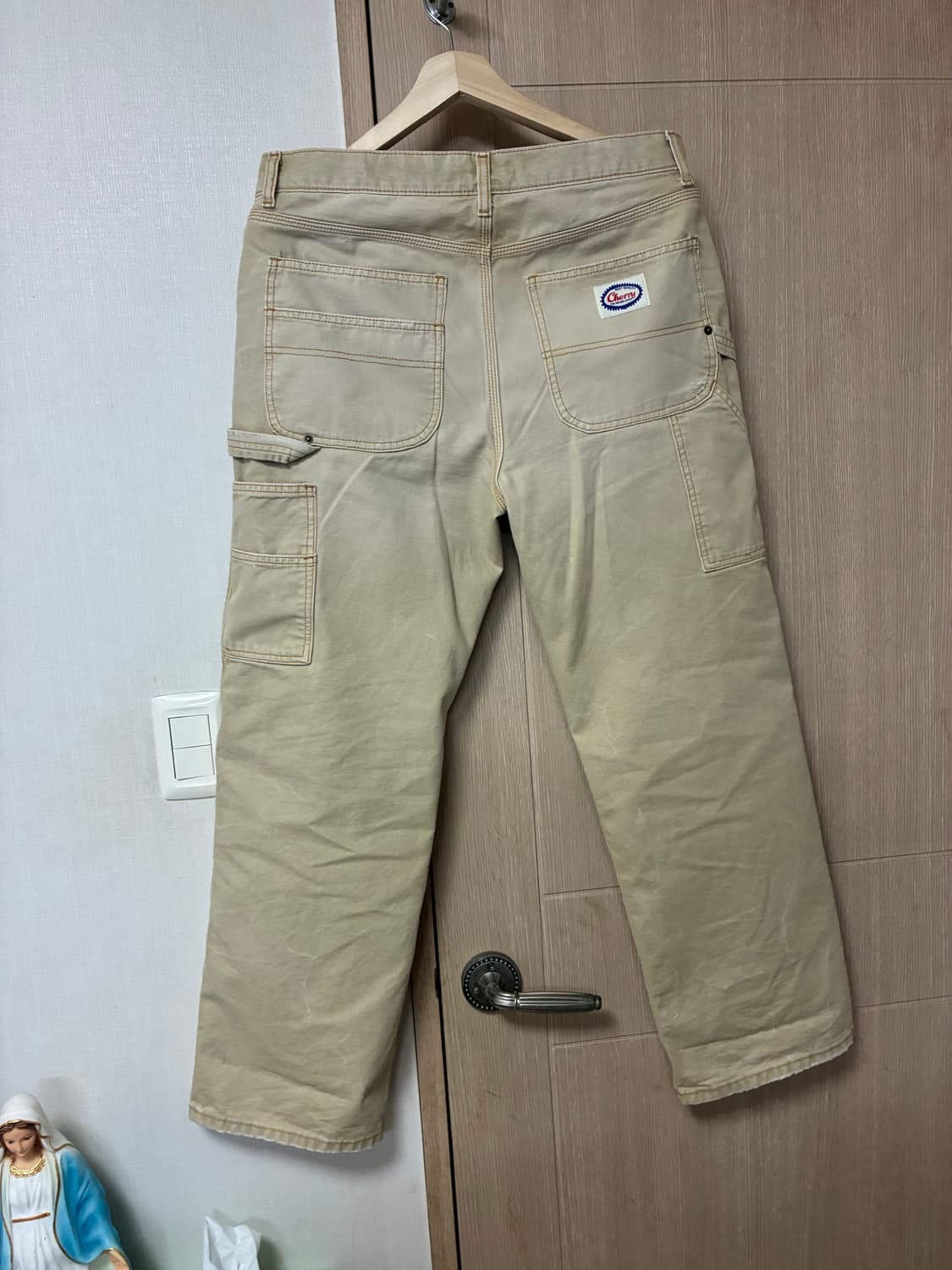 [32]cherry la 와이드레그 카펜터 팬츠 선페이드 베이지 상품이미지4