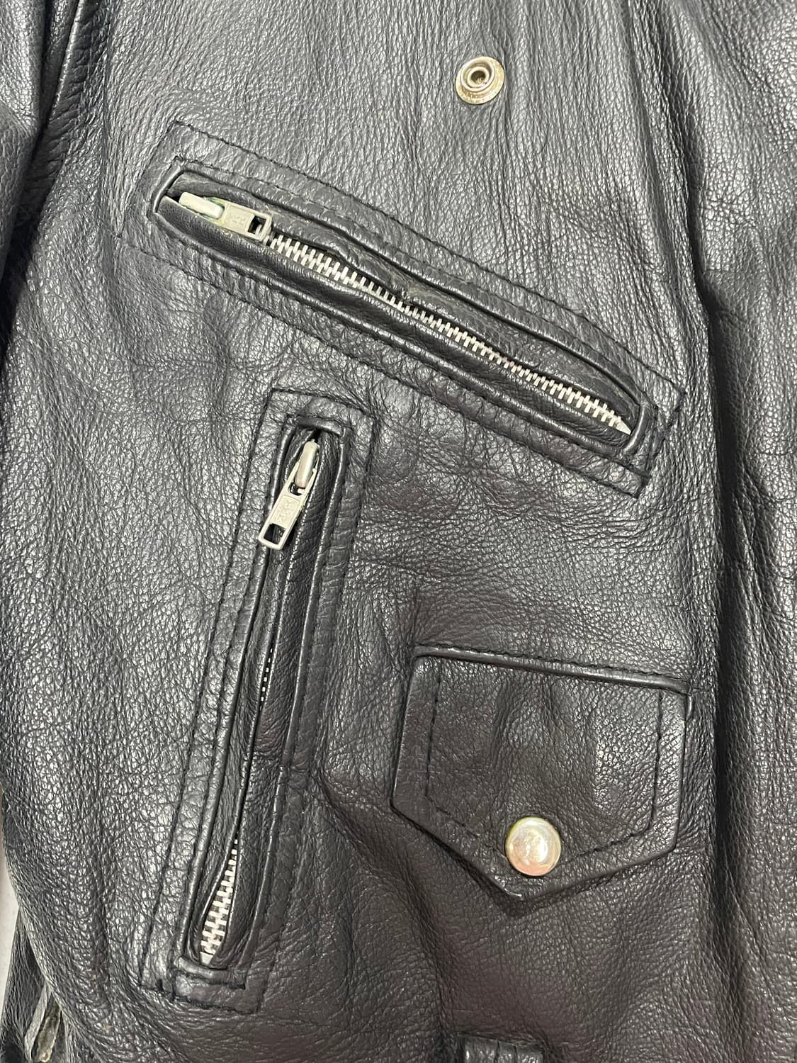 UNIK 블랙 레더 라이더 자켓 상품이미지5