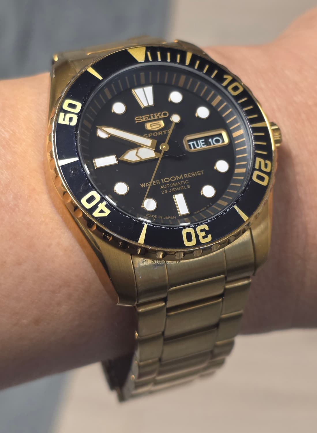 세이코 (SEIKO) SNZF22J1 오토메틱 서버마리너 골드 스켈레톤  상품이미지5