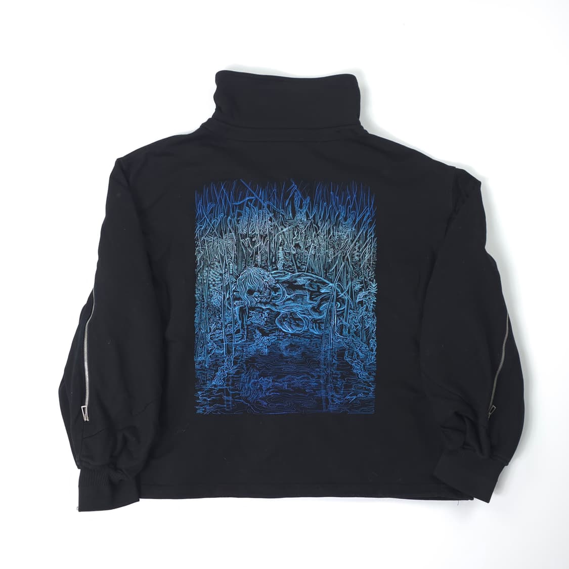 송지오 나르시스 코튼 하프집업 스웻셔츠 블랙 (M-L) 상품이미지2