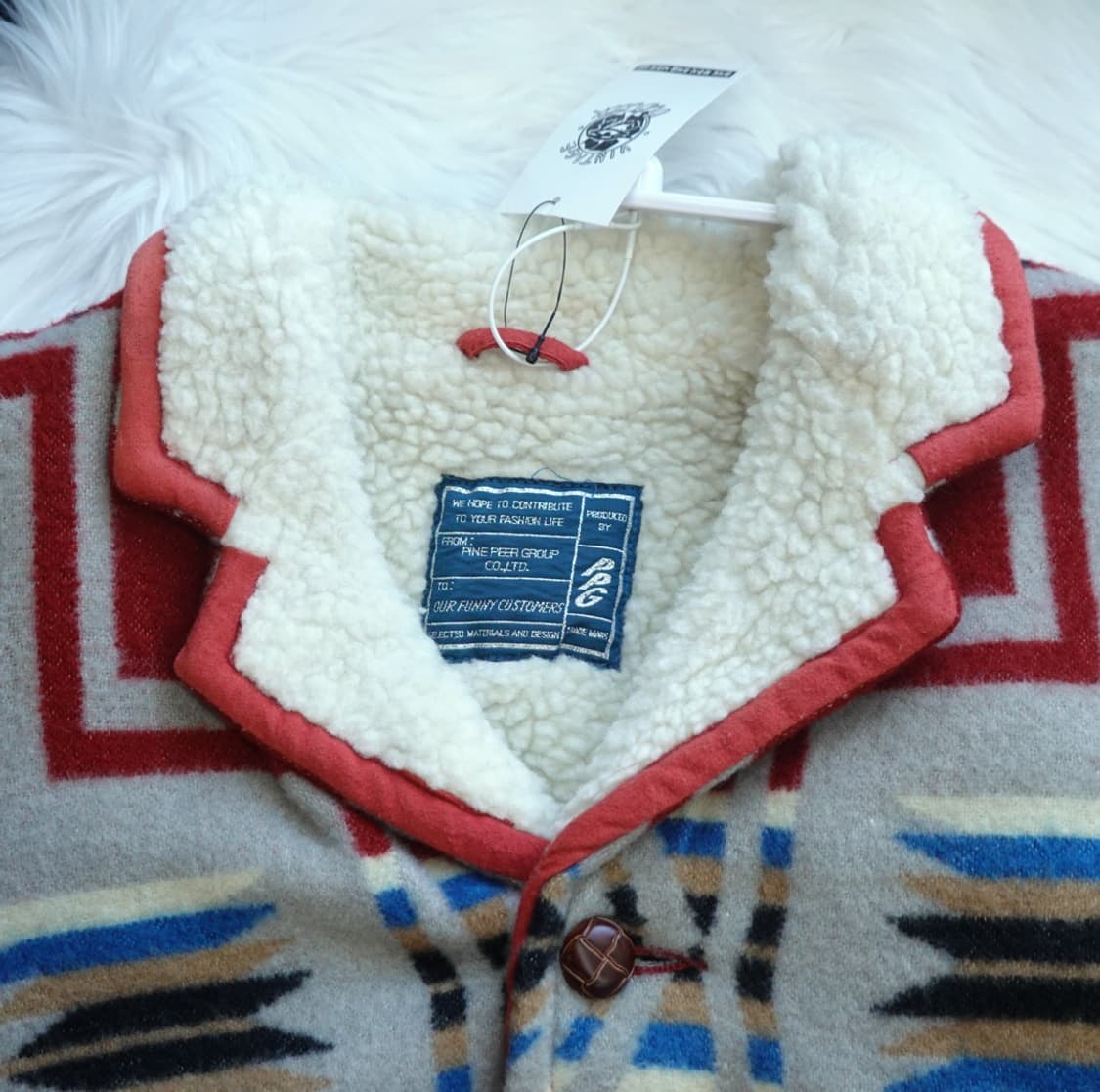 90s 일본 빈티지 아즈텍 플리스 보아 자켓 1842 상품이미지4