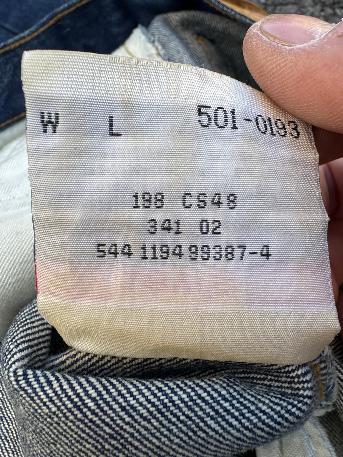 90‘s Levi’s 빈티지 501 인디고 컬러 컷팅 데님팬츠 상품이미지7