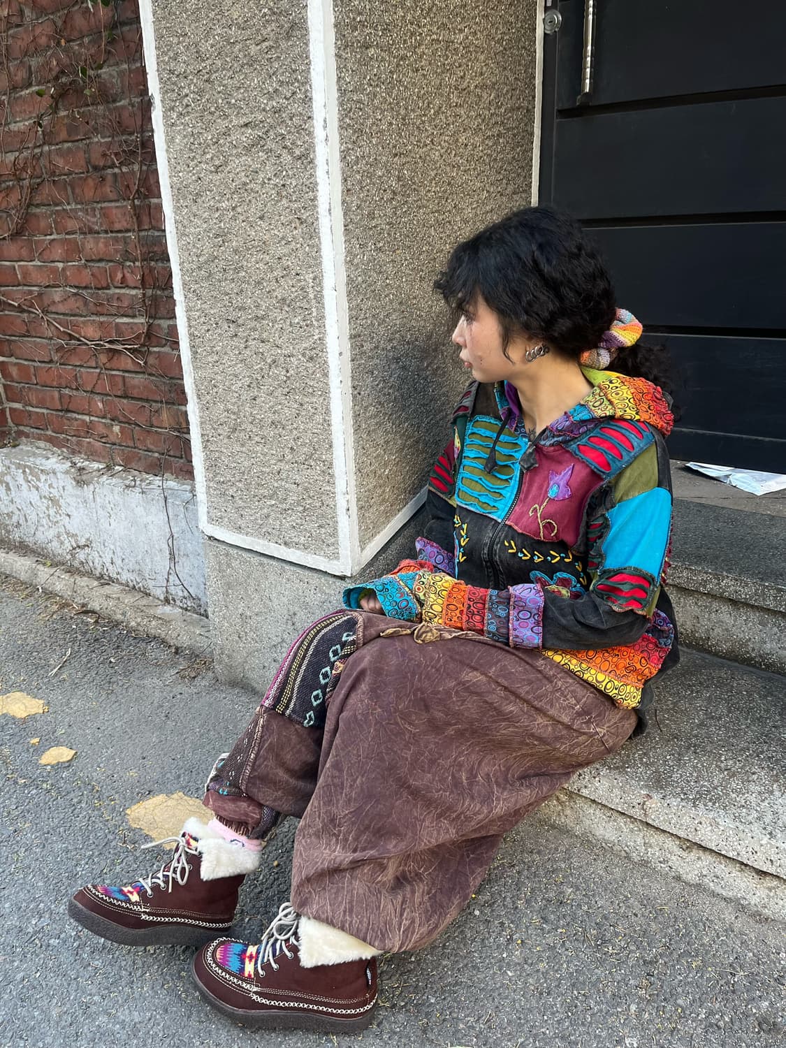 Outdoor 히피패턴 숏 부츠 상품이미지1