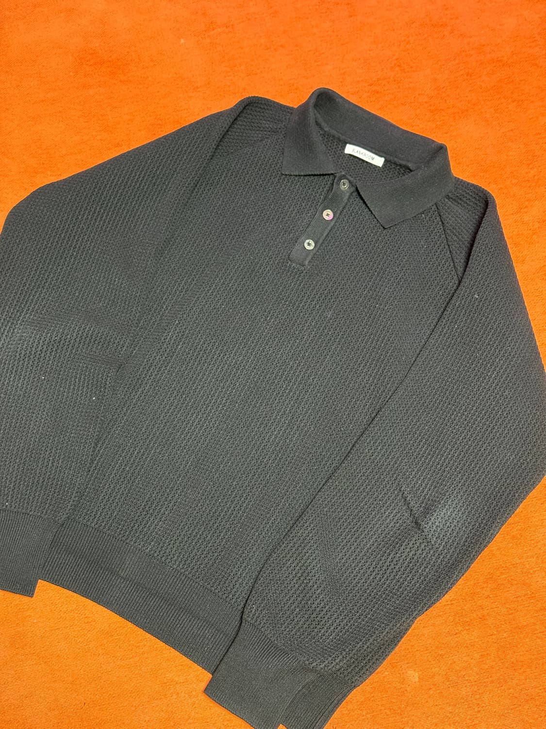 (3) 블랭크룸 래글런 카라 니트 롱슬리브 블랙 상품이미지3