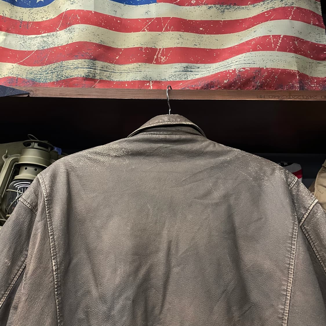 USA 빈티지 U.S ARMY 항공 패치 에어본 봄버 리얼 레더 자켓 상품이미지7