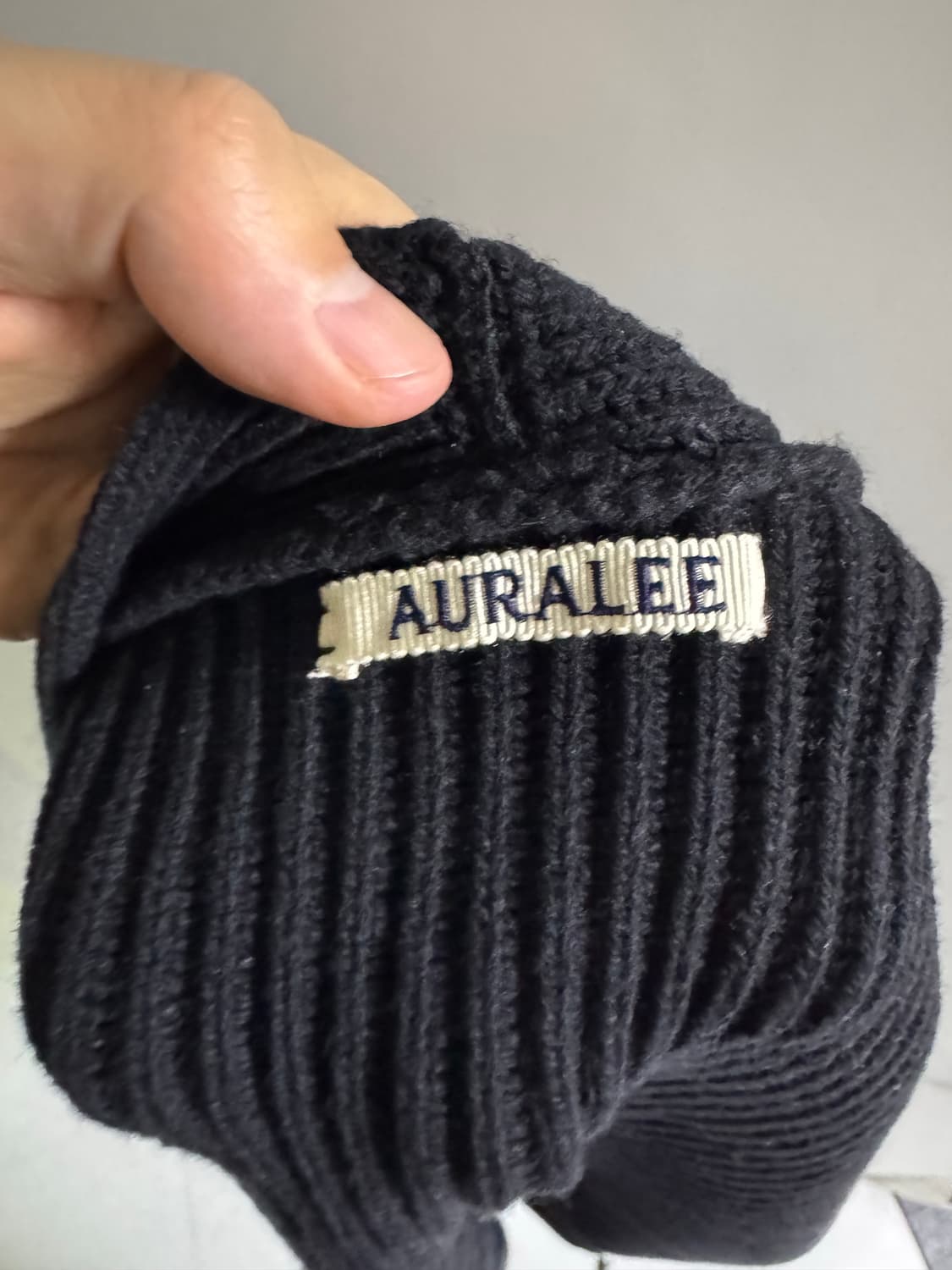 <5> 오라리 립 니트 울 가디건 블랙 상품이미지2