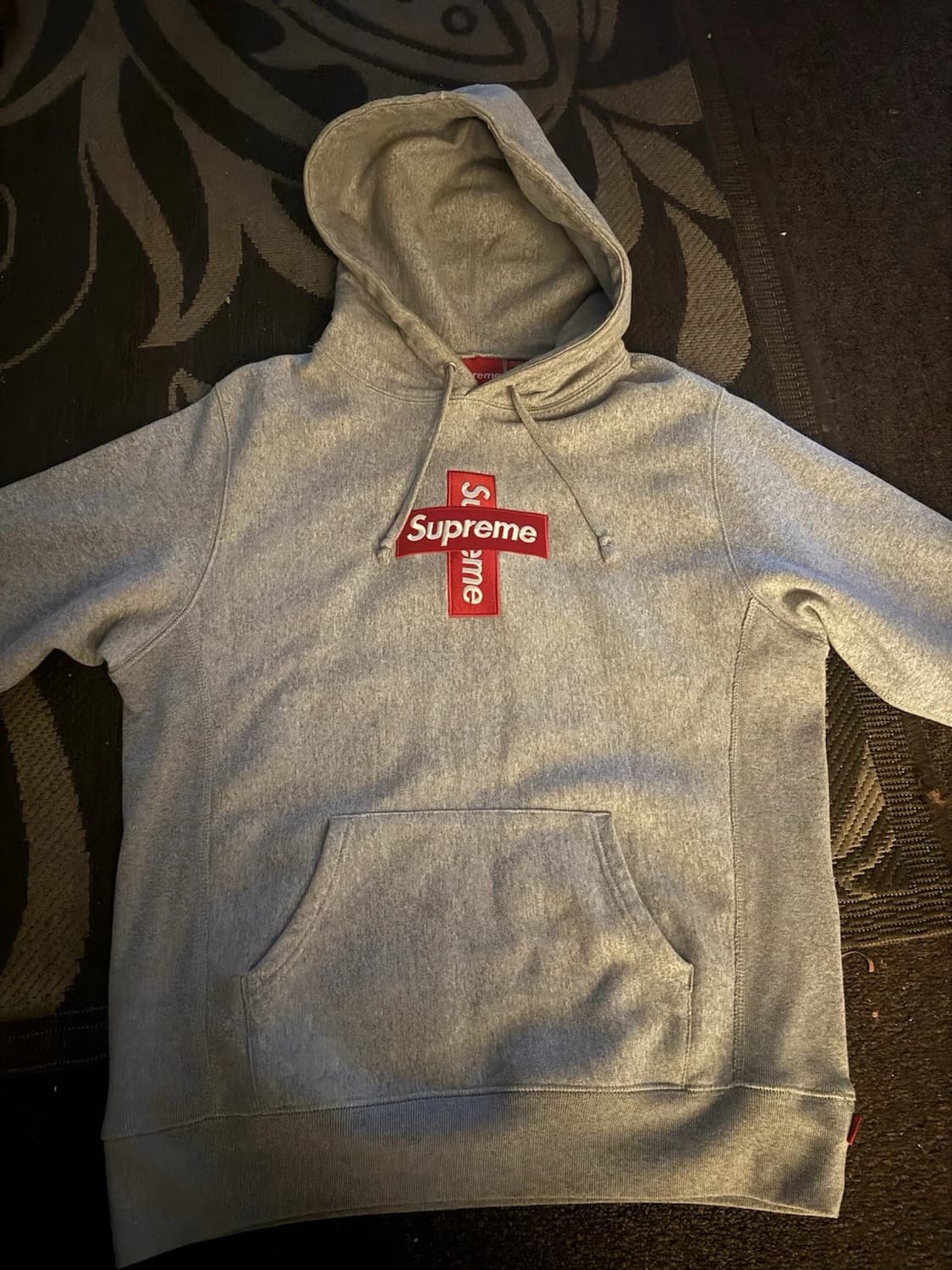 슈프림 크로스 박스 로고 후드 스웨트셔츠 헤더 그레이 상품이미지1