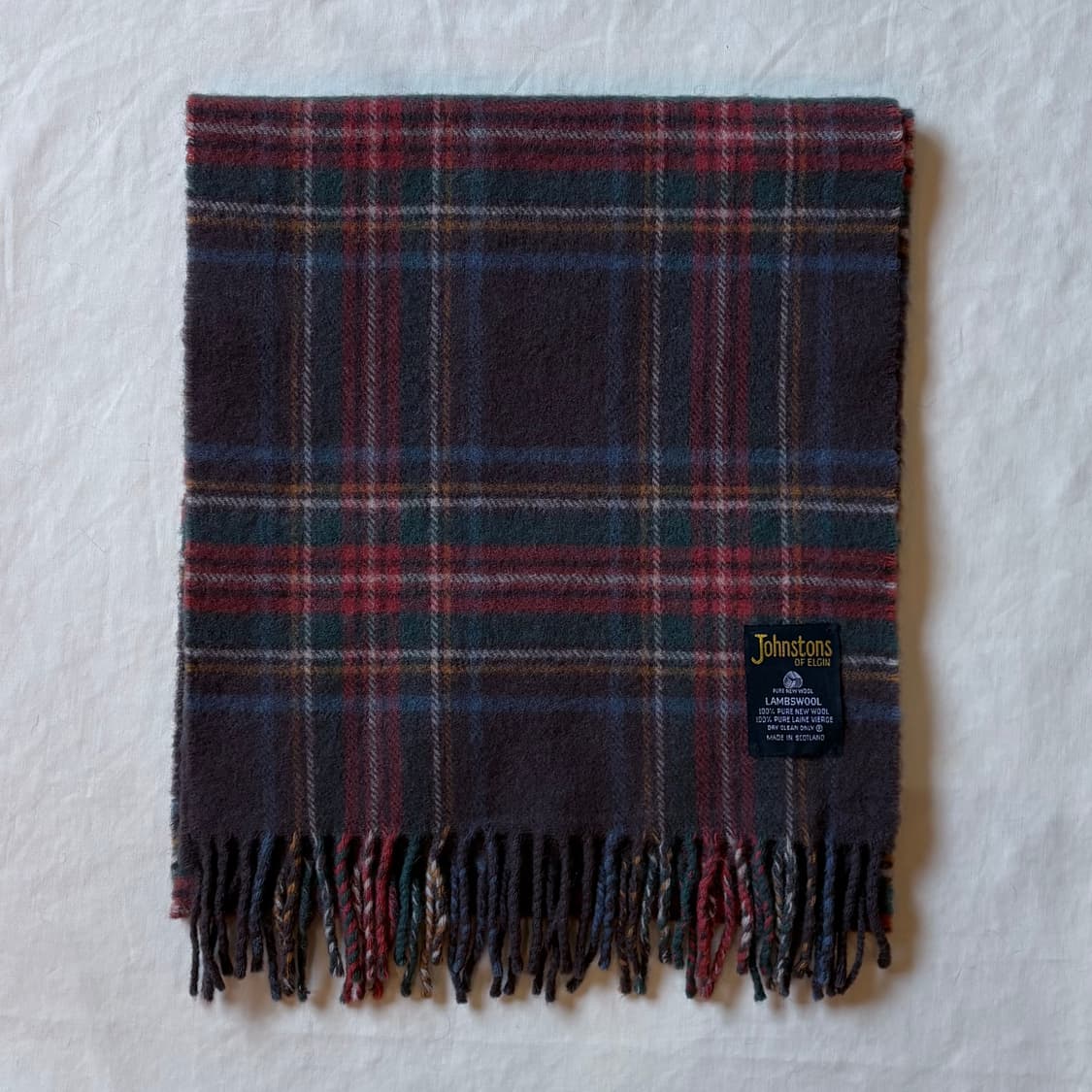 스코틀랜드 Johnstons OF ELGIN 램스울 타탄체크 머플러 상품이미지1