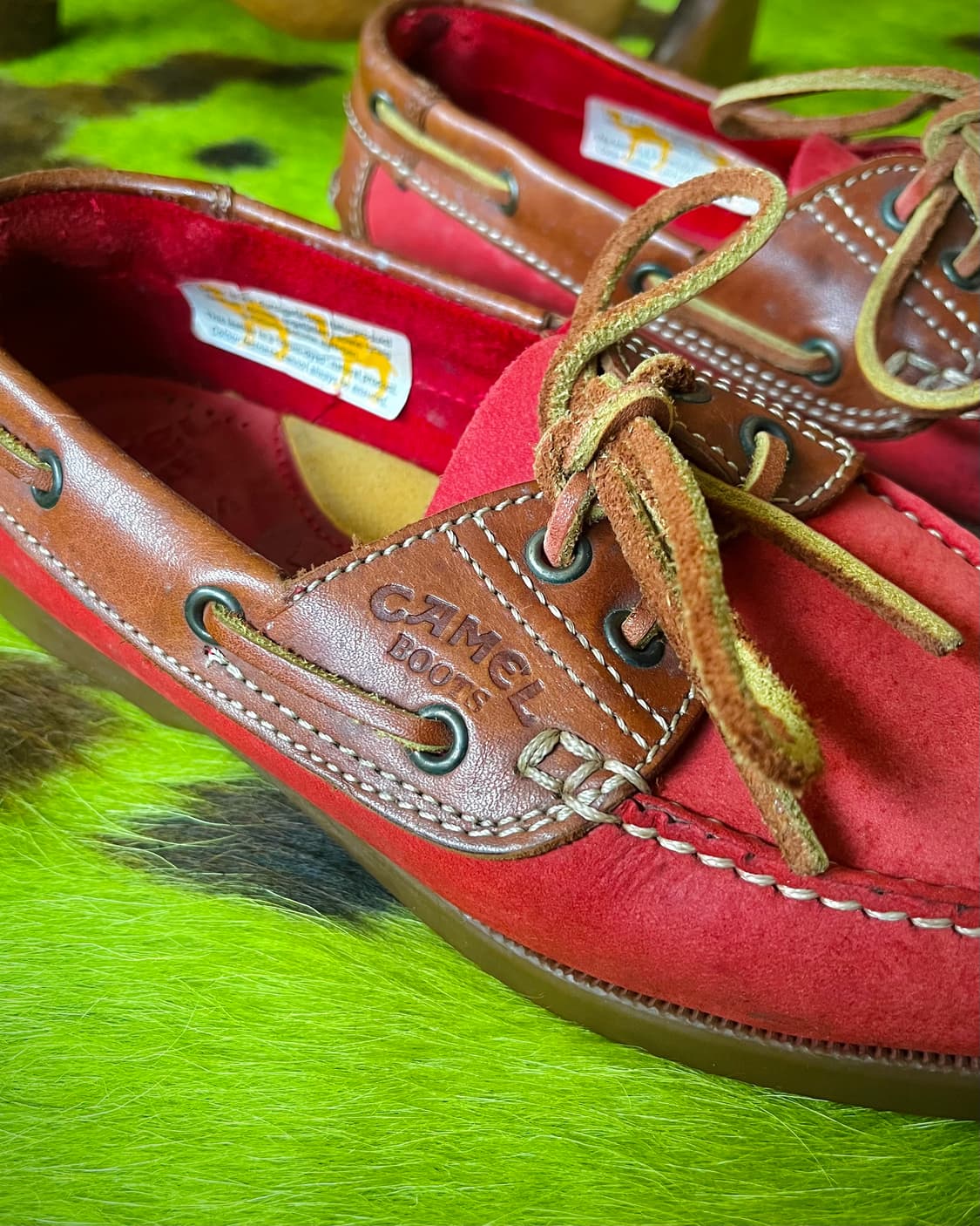1980-90s CAMEL Boots Leather Boat Shoes 상품이미지5