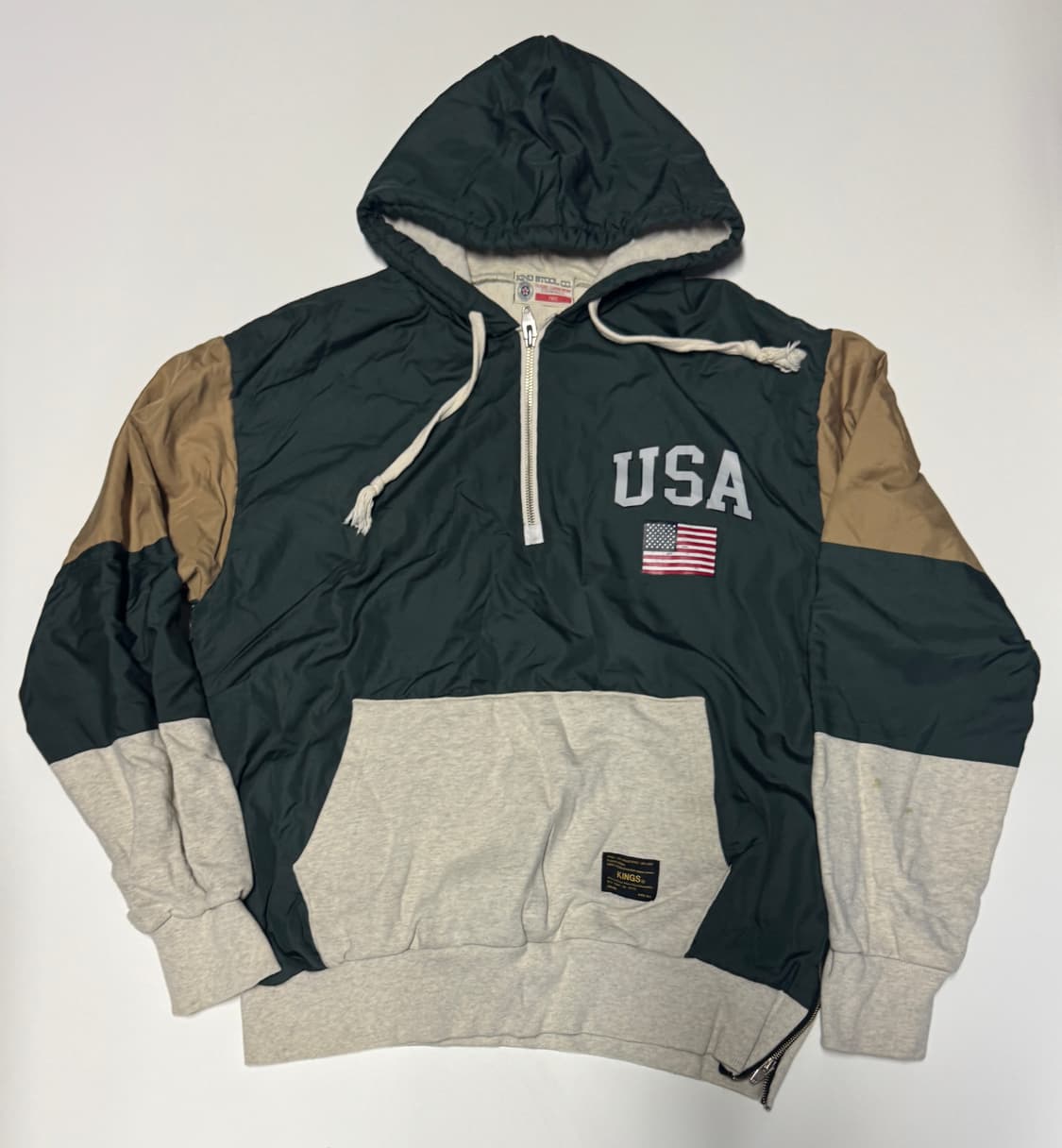 킹스툴 빈티지 성조기 후드 아노락 L ~ XL 상품이미지1