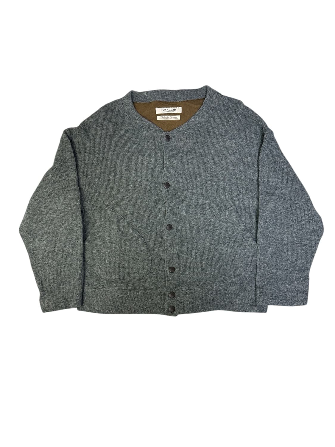 옴니갓 omnigod 접결 울 스냅 가디건 다크블루 womens F 상품이미지1