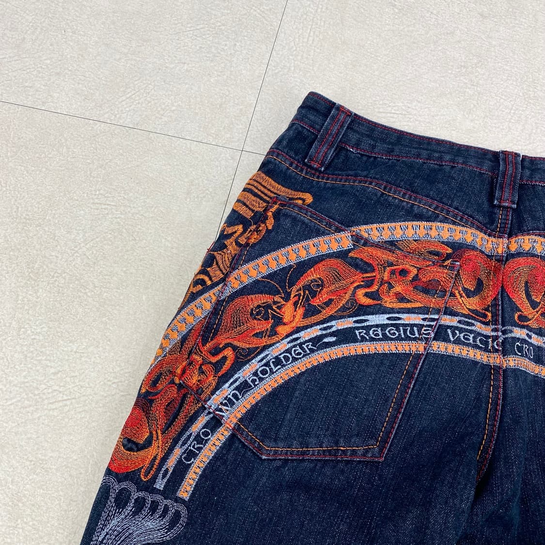  크라운홀더 빈티지 Y2K 풀자수 데님 팬츠(30)  ﻿ 상품이미지5