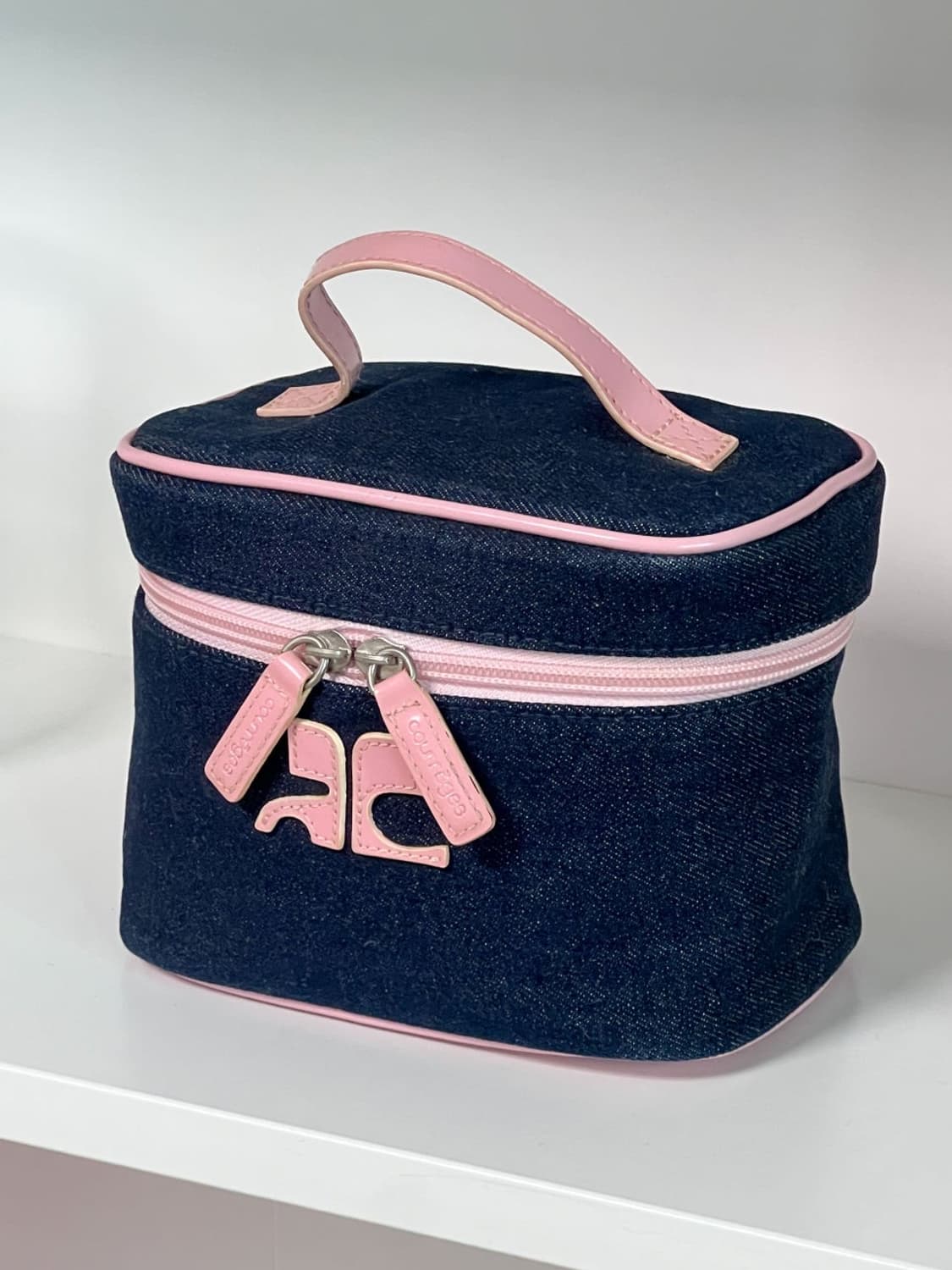  courreges / 꾸레쥬 핑크 로고 데님 미니 토트백 상품이미지4