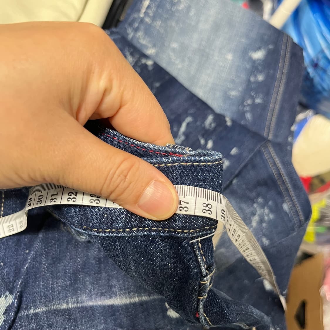 Earl Jean 얼진  데님 스플래시 워싱 부츠컷 청바지 27 새상품 상품이미지4