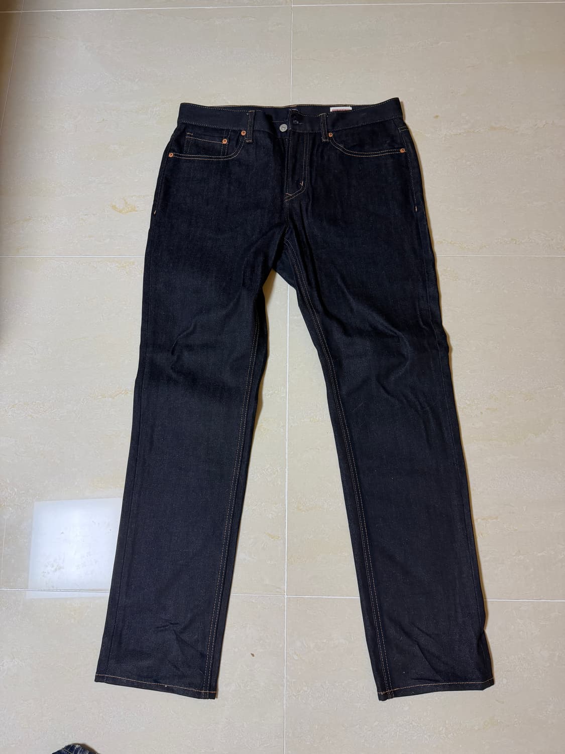 34 에비수 화이트 빅로고 데님 청바지 상품이미지2