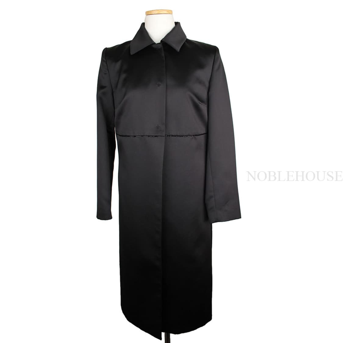 타하리 블랙 새틴 비즈장식 간절기 롱코트(6) 상품이미지1