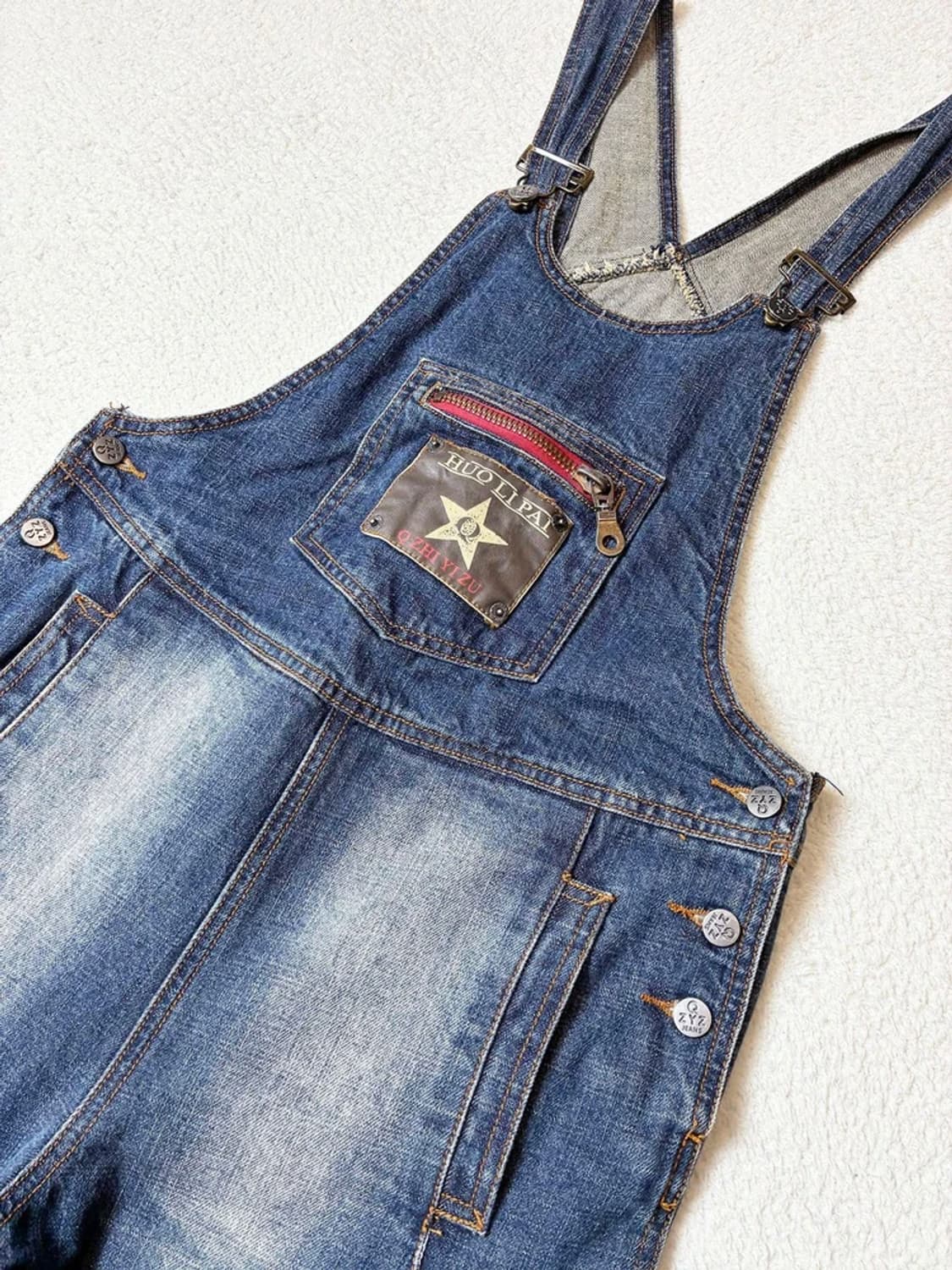 Selected 피그먼트 워싱 데님 오버롤 PN7208 상품이미지2