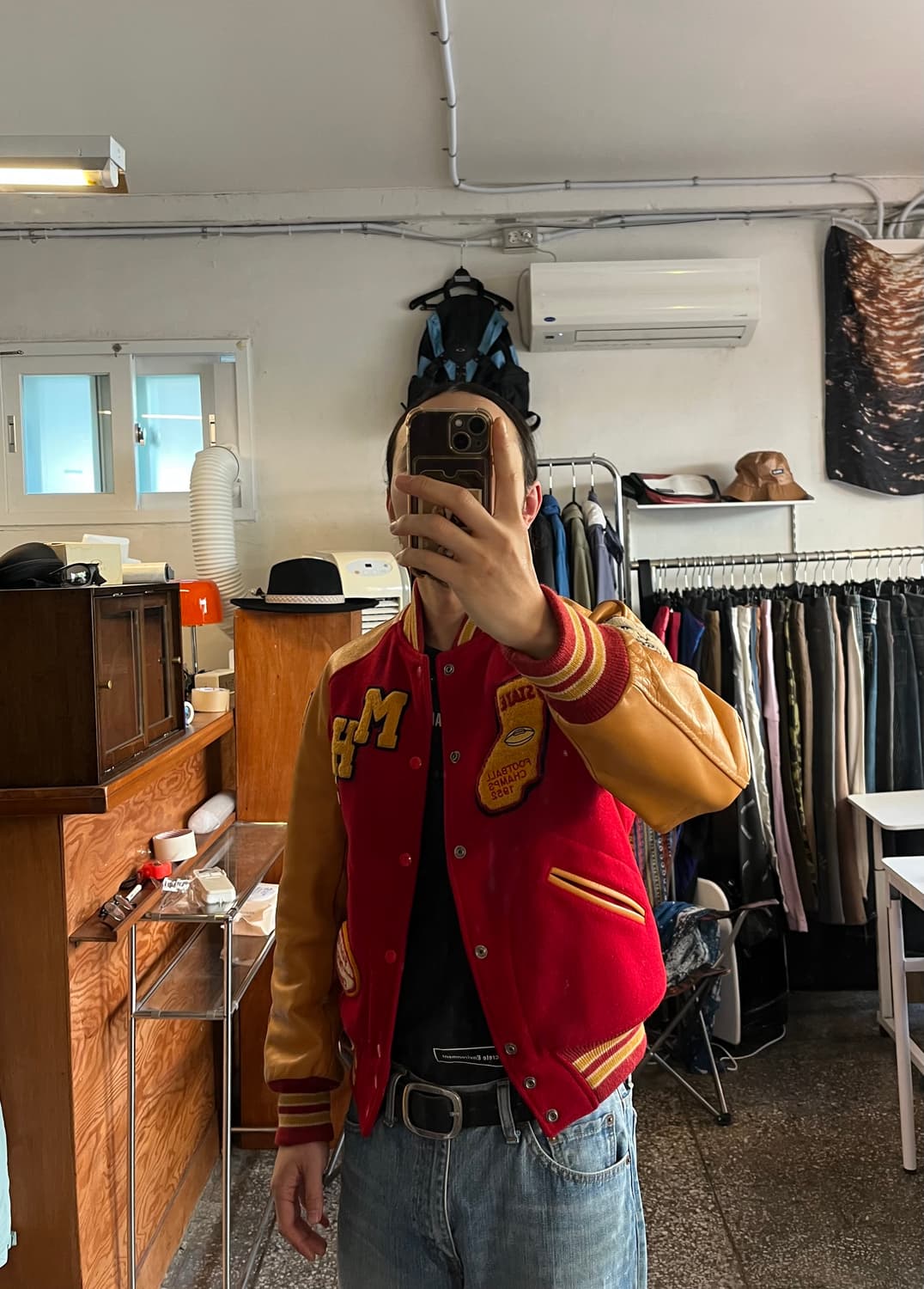 (구)리얼맥코이 90‘s 가죽 바시티 패치자켓 상품이미지3