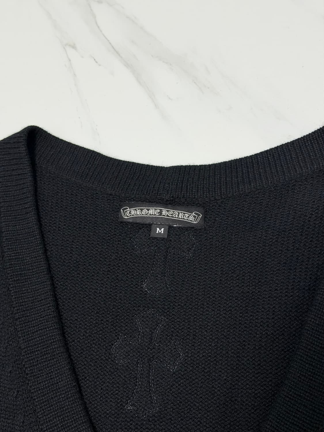 새상품급 크롬하츠 레더패치 캐시미어 파파 베스트 자켓 M 상품이미지3