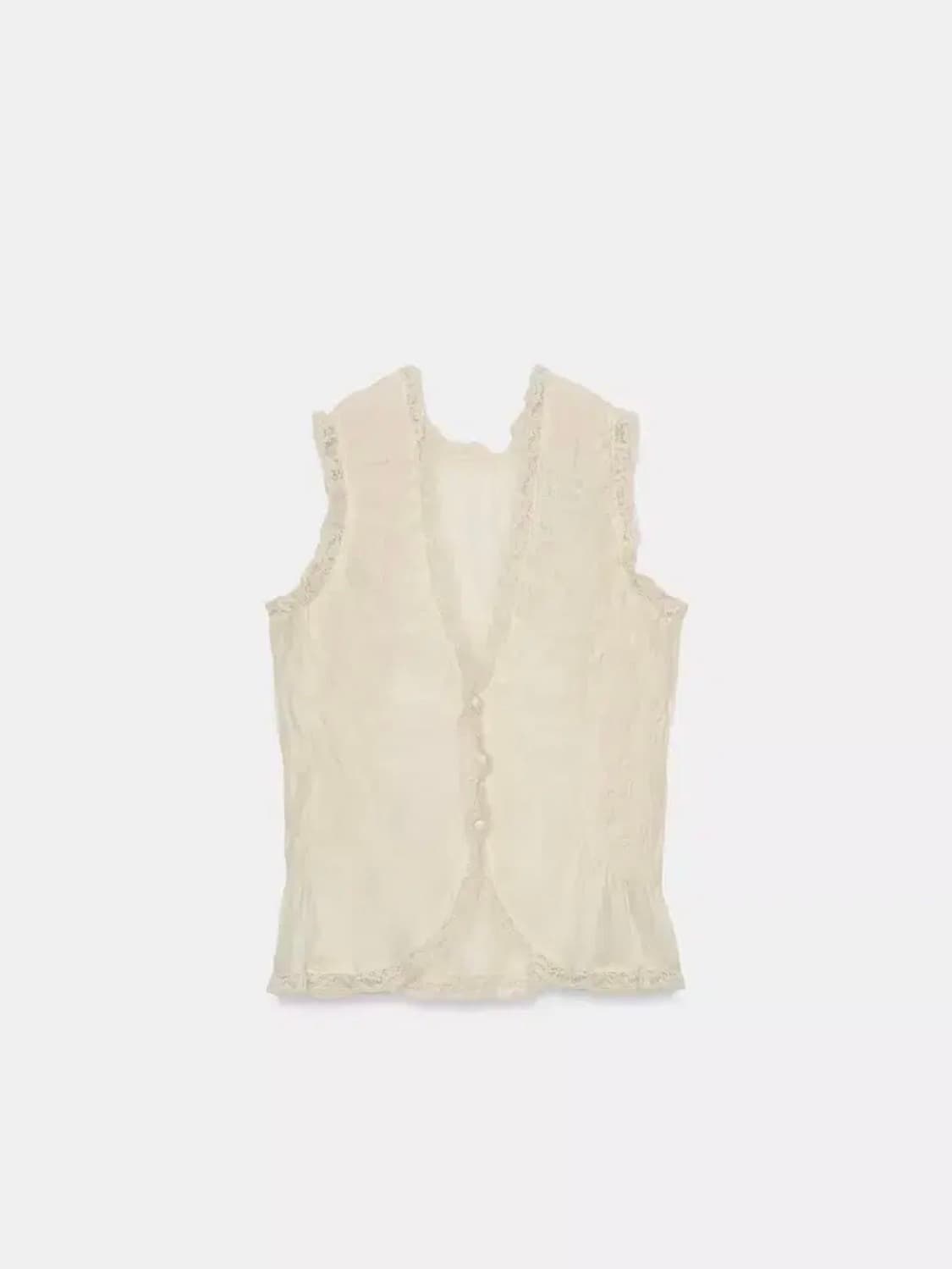 자라 레이스 라인 버튼 블라우스 XS 상품이미지4